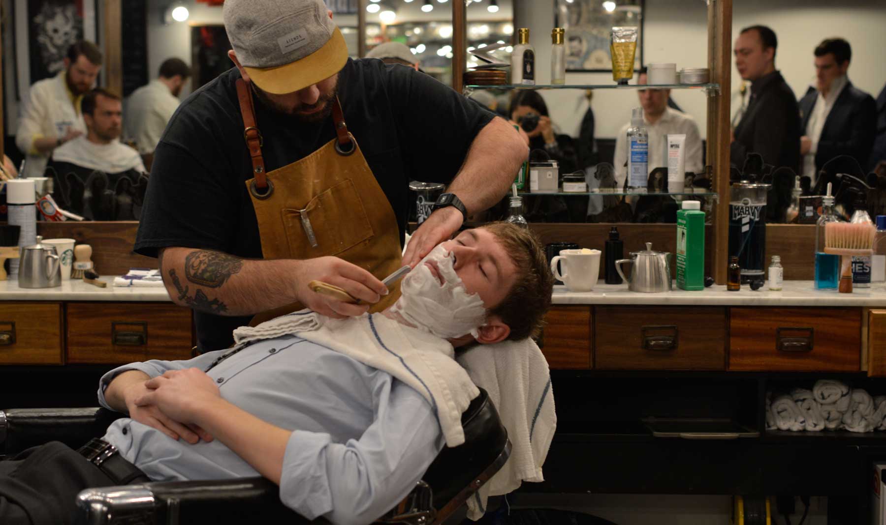 Ross getting a close shave @ Barber & Co., Vancouver, BC